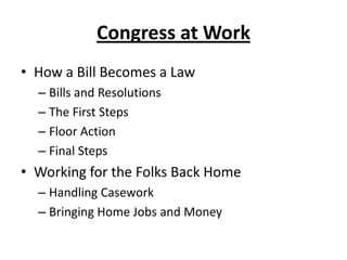 Congressional Power & Presidential Power