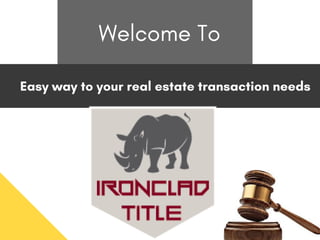 Welcome To
Easy way to your real estate transaction needs
 