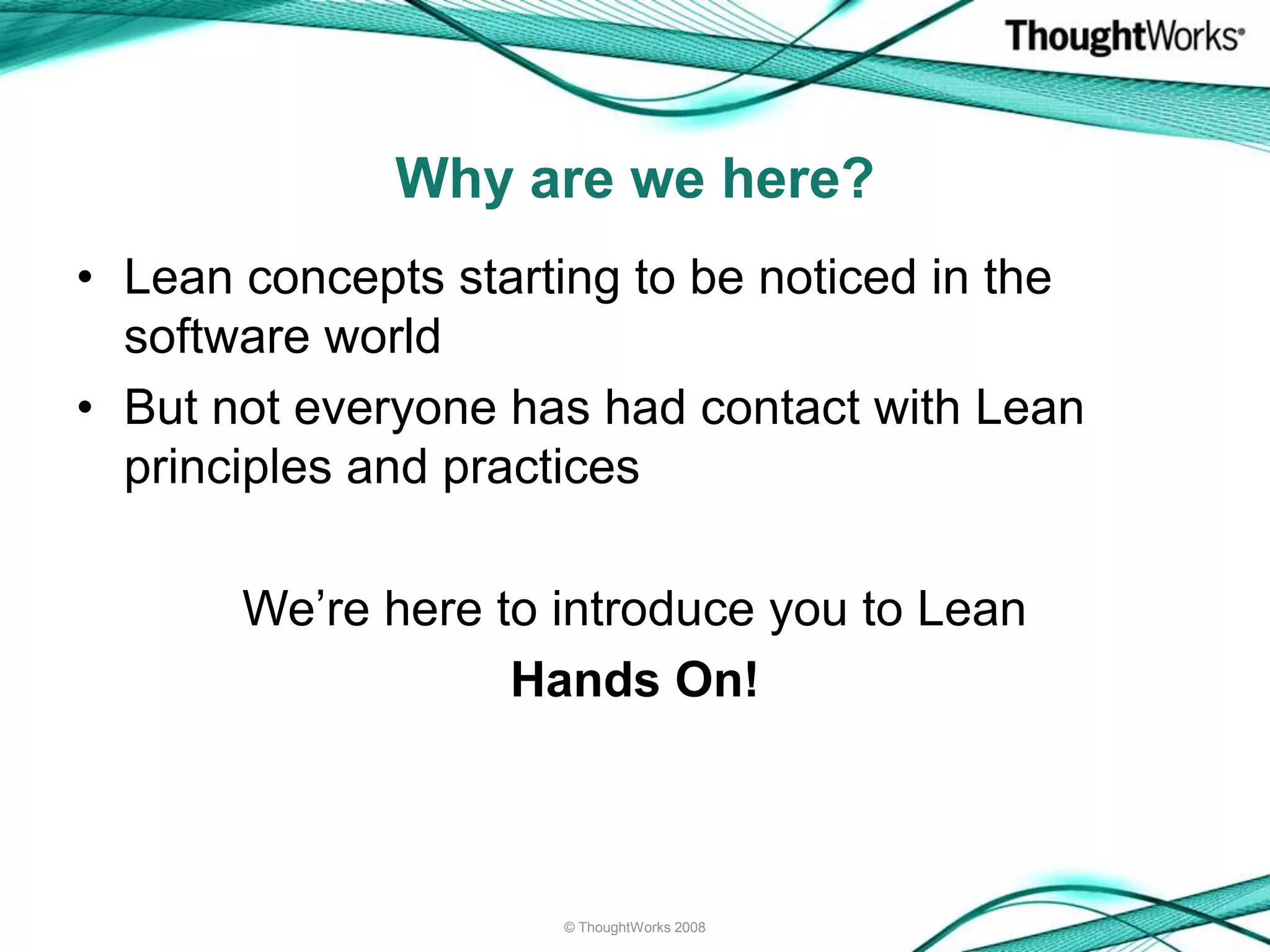 The Lego Lean Game (XP 2009 version)