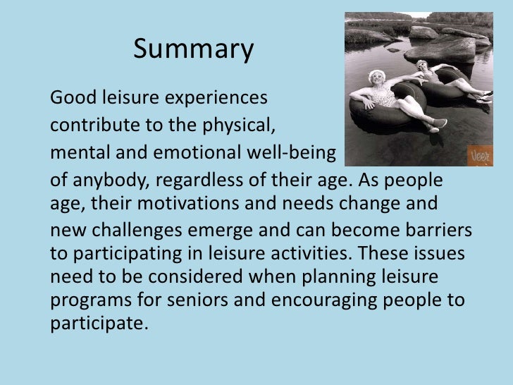 The leisure experience