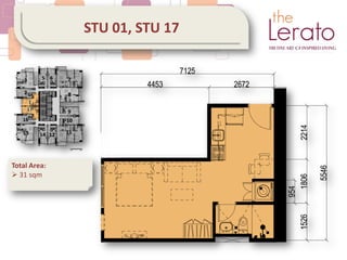 STU 01, STU 17
Total Area:
 31 sqm
 