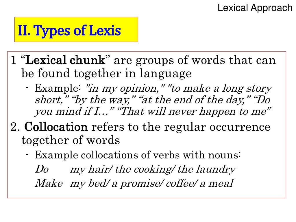 The lexical approach