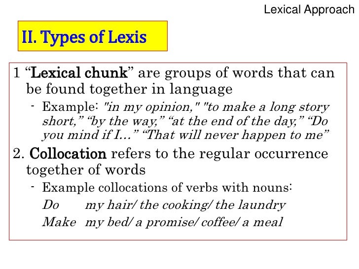 The lexical approach