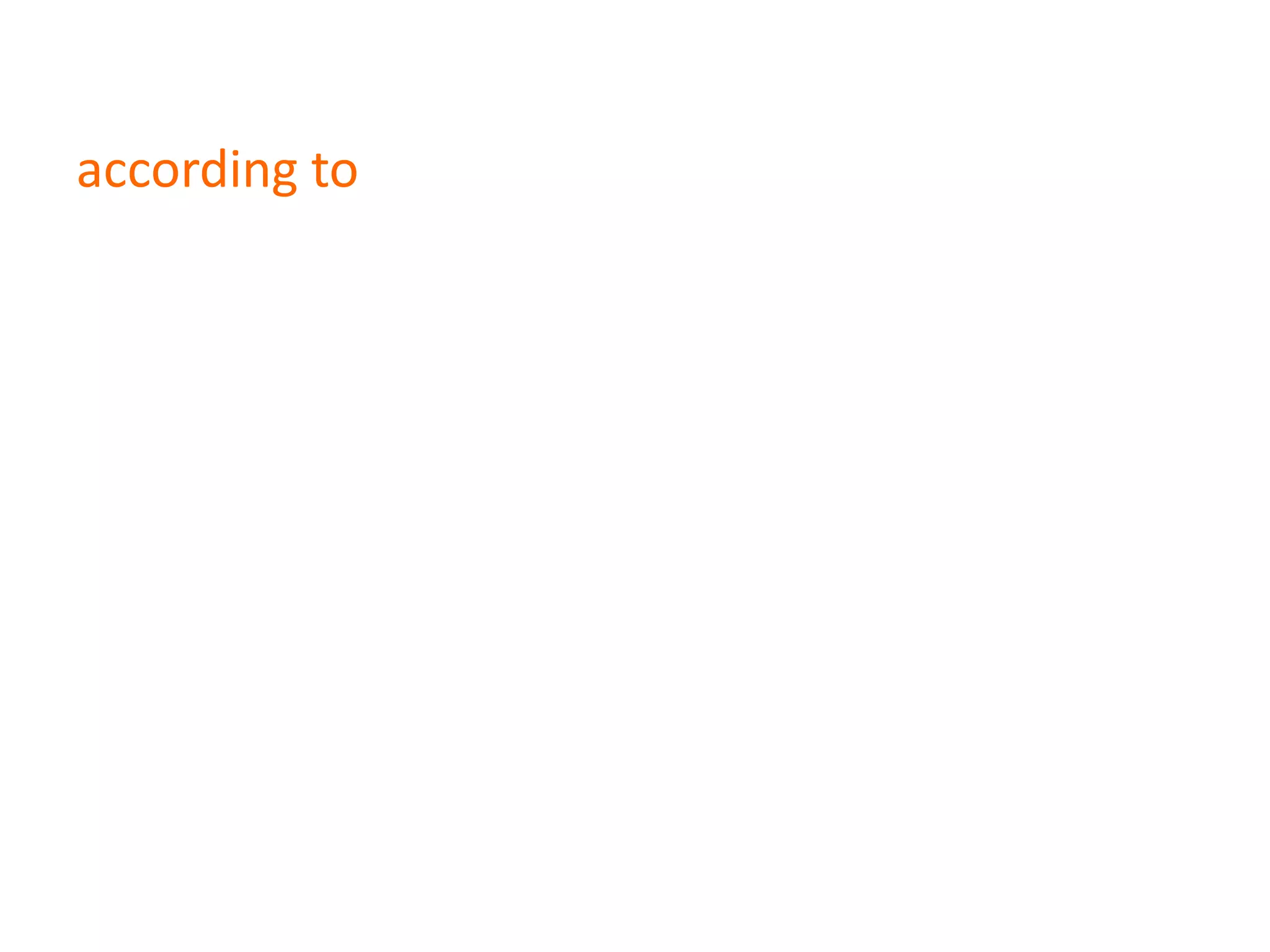 according to is not used in cohesion, i.e. you
don’t get successive repetitions of word or
verbs of communication in a text.
 