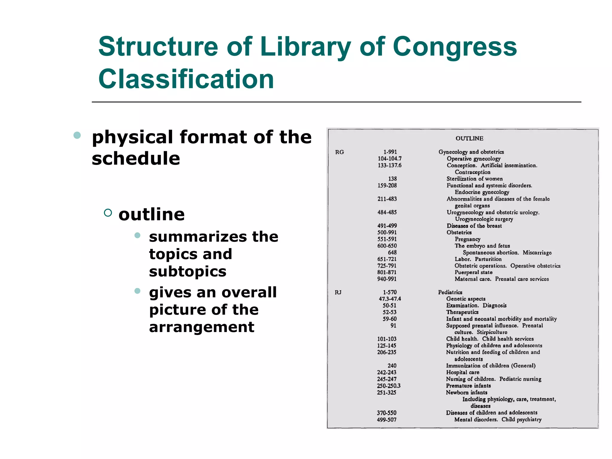The Library of Congress Classification PPT