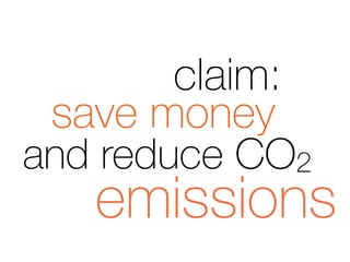 claim:
save money
and reduce CO2
emissions
 