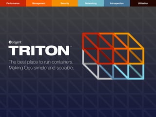 The best place to run containers.  
Making Ops simple and scalable.
SecurityManagement Networking IntrospectionPerformance Utilization
 