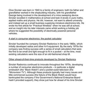 The Life and Innovations of Sir Clive Sinclair | PDF