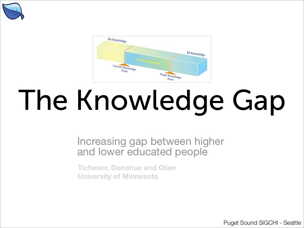 The Knowledge Gap Increasing gap