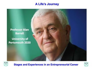 Professor Alan
Barrell
University of
Portsmouth 2020
Stages and Experiences in an Entrepreneurial Career
A Life’s Journey
 