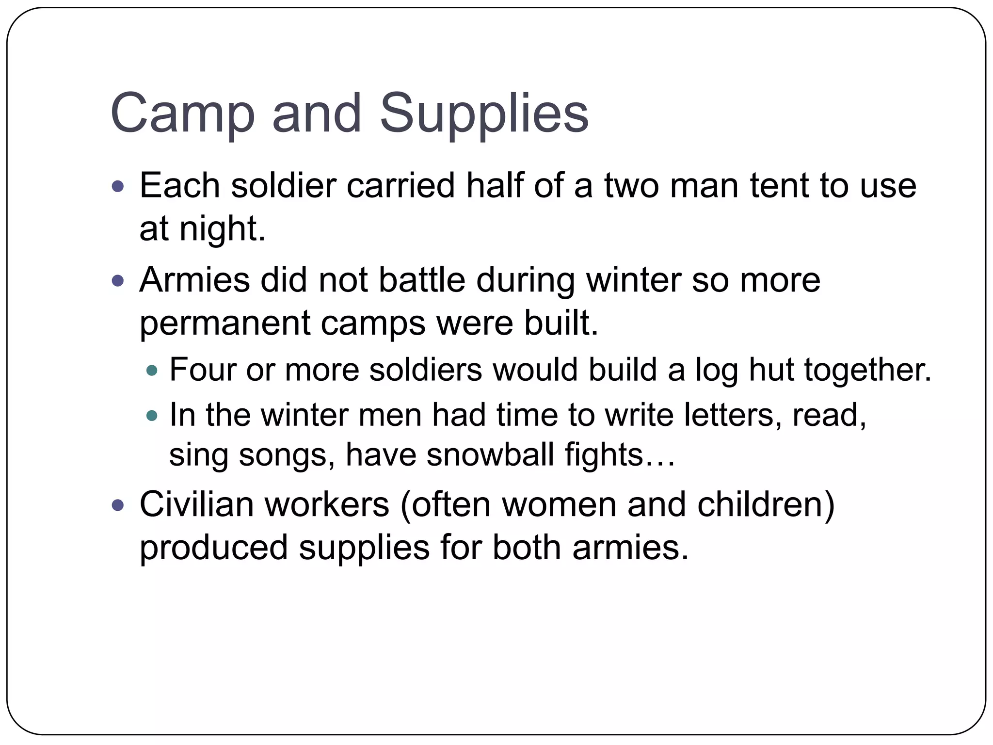 The life of civil war soldier | PPTX