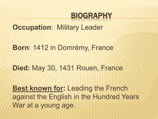 The life of joan of arc | PPT | Free Download