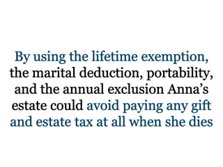 The Lifetime Exemption to Gift and Estate Taxes