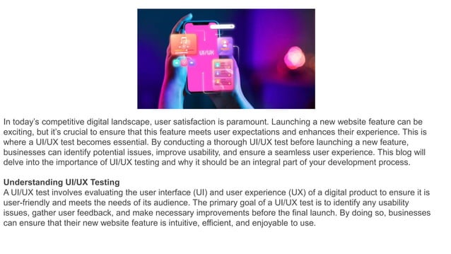 Why Is a UI/UX Test Essential Before Launching a New Website Feature ...