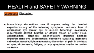 HEALTH and SAFETY WARNING
 