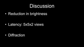 Future Work
Light Field Content Human Vision/Perception
 