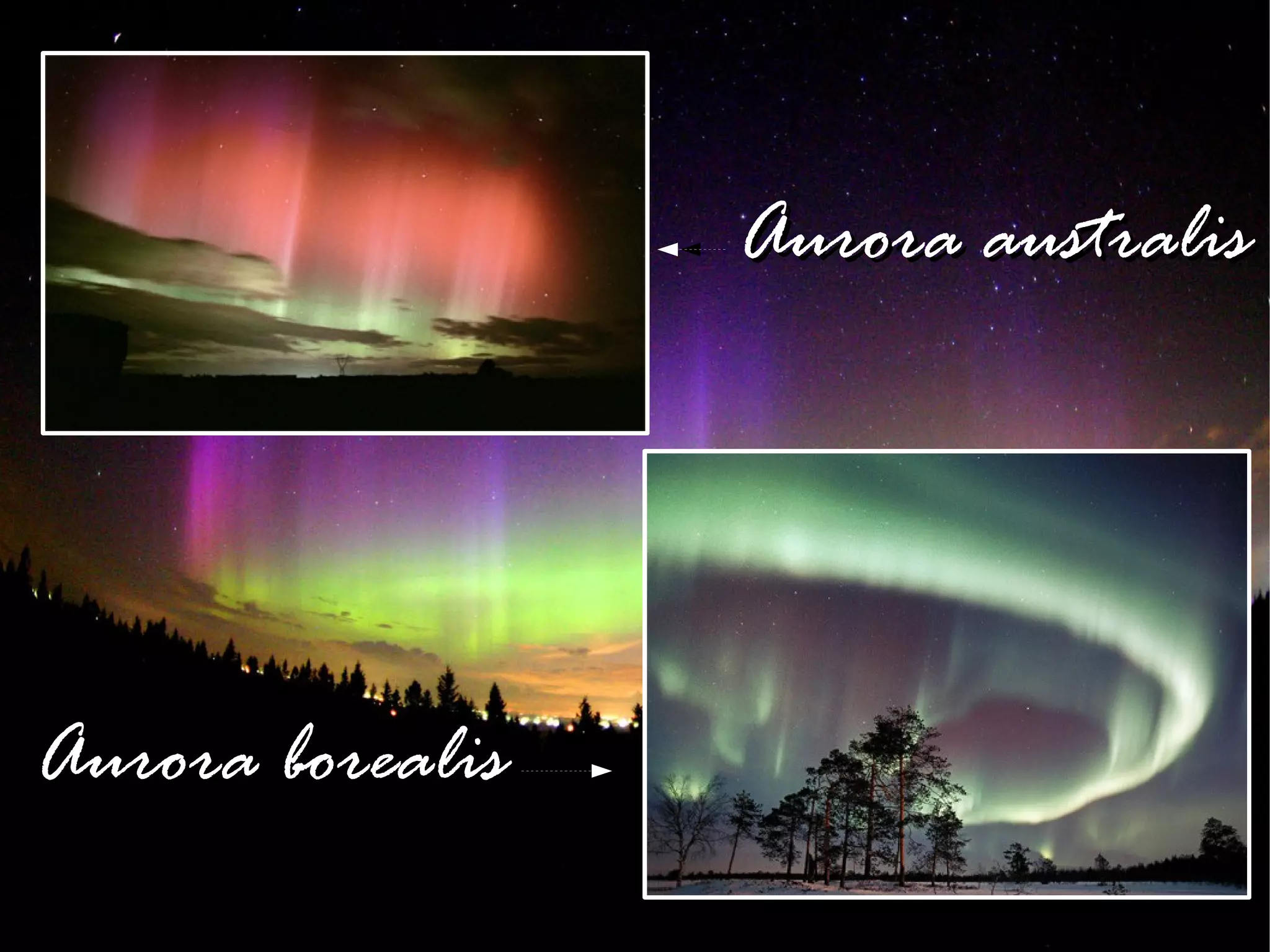 Aurora australis




Aurora borealis
 