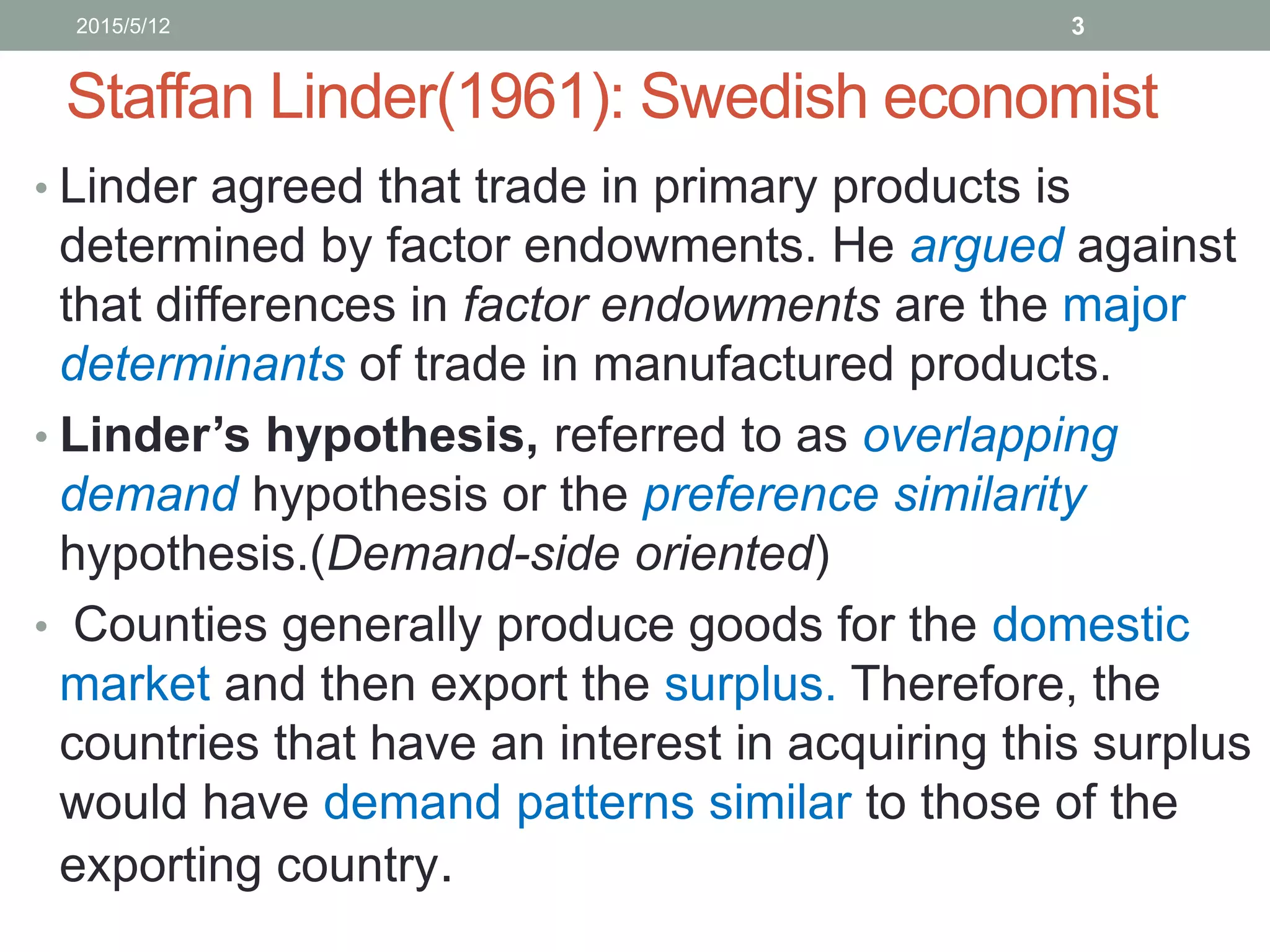 The linder hypothesis- Li Wenwen | PPTX