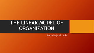 THE LINEAR MODEL OF
ORGANIZATION
Kokom Nurjanah , M.Pd
 