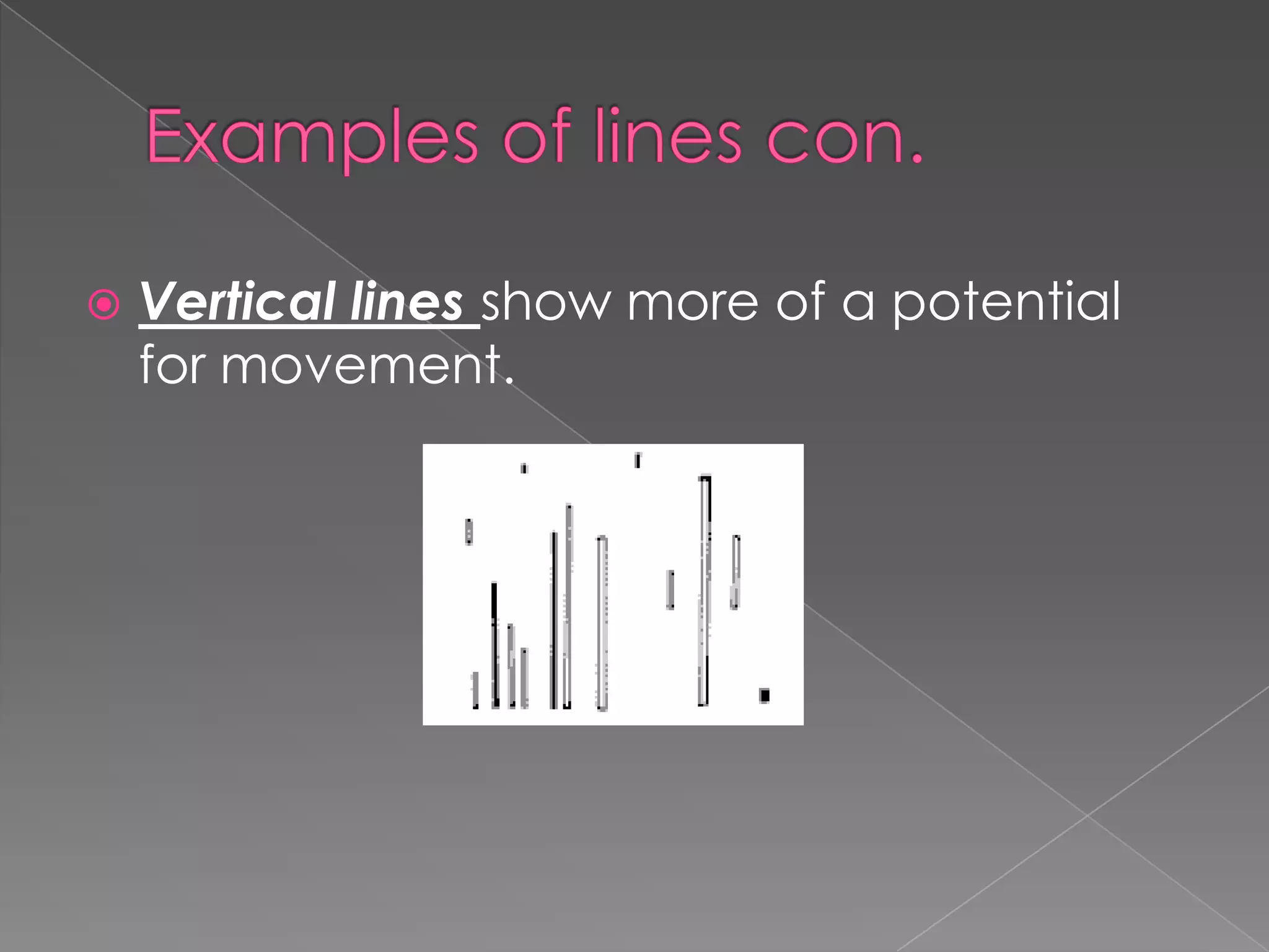    Vertical lines show more of a potential
    for movement.
 