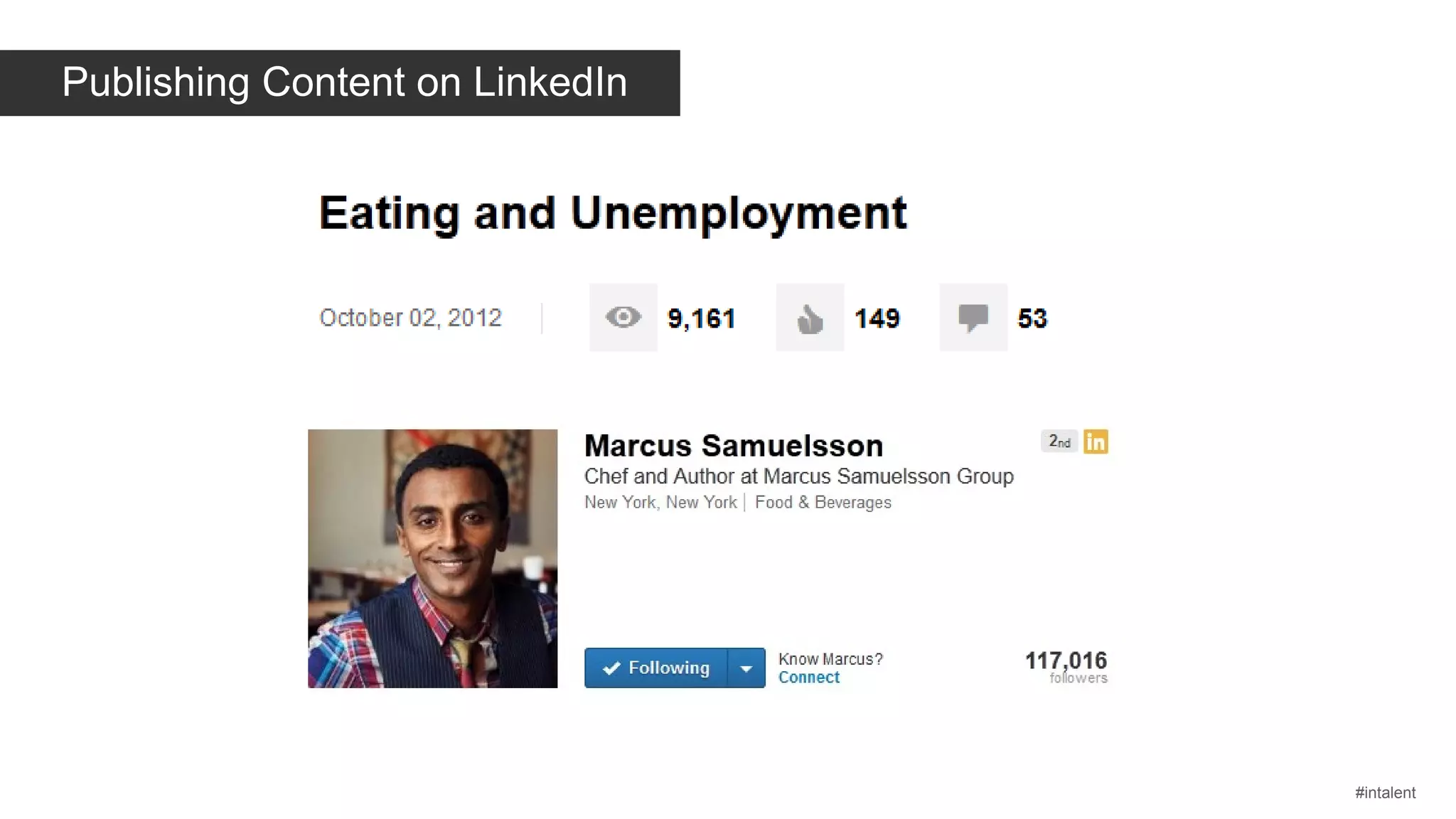 Publishing Content on LinkedIn

#intalent

 
