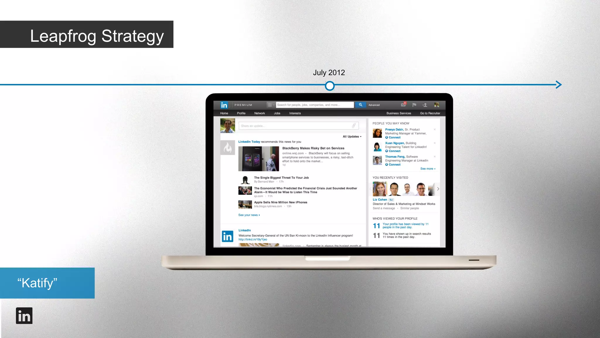 Seamless distribution
2010

August 2011

April 2012

July 2012

April 2013

Virtuous innovation cycle

#intalent

 