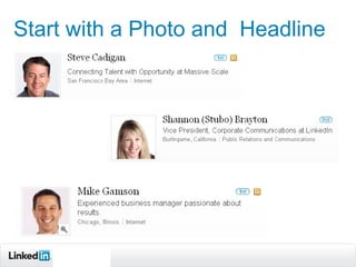 Start with a Photo and Headline




     Recruiting
     Solutions
 