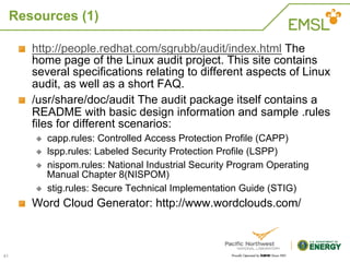 The Linux Audit Framework | PDF