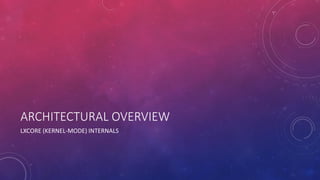 ARCHITECTURAL OVERVIEW
LXCORE (KERNEL-MODE) INTERNALS
 