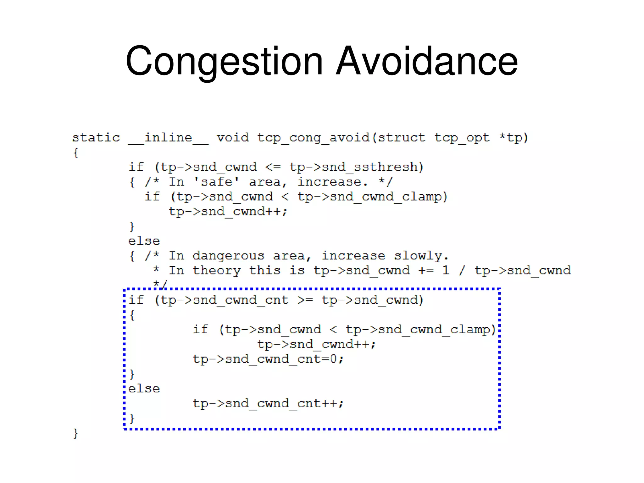 Congestion Avoidance 
