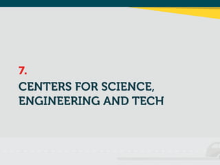 CENTERS FOR SCIENCE,
ENGINEERING AND TECH
7.
 