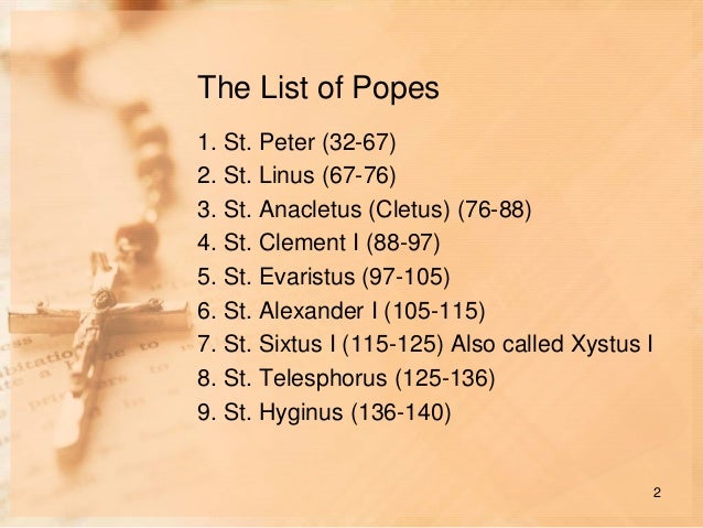 Popes Timeline Shefalitayal