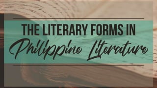 Philippine Literature during the Precolonial Period