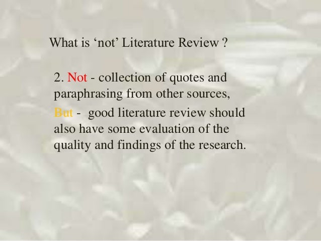 Paraphrasing literature review