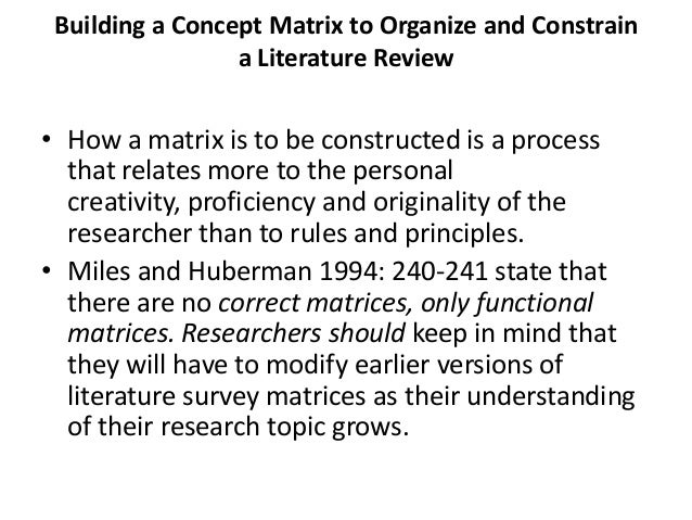 Integrative literature review matrix