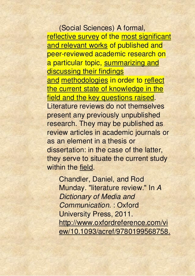 The literature review primer 2014