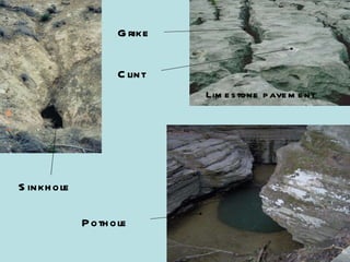 Pothole Grike Clint Sinkhole Limestone pavement 