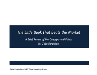 Normalt Anstændig Værdiløs The Little Book That Beats the Market: A Brief Review