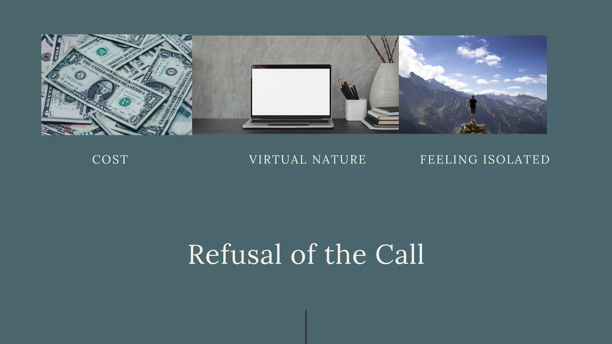 Refusal of the Call
COST VIRTUAL NATURE FEELING ISOLATED
 