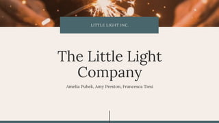 LITTLE LIGHT INC.
Amelia Puhek, Amy Preston, Francesca Tiesi
The Little Light
Company
 