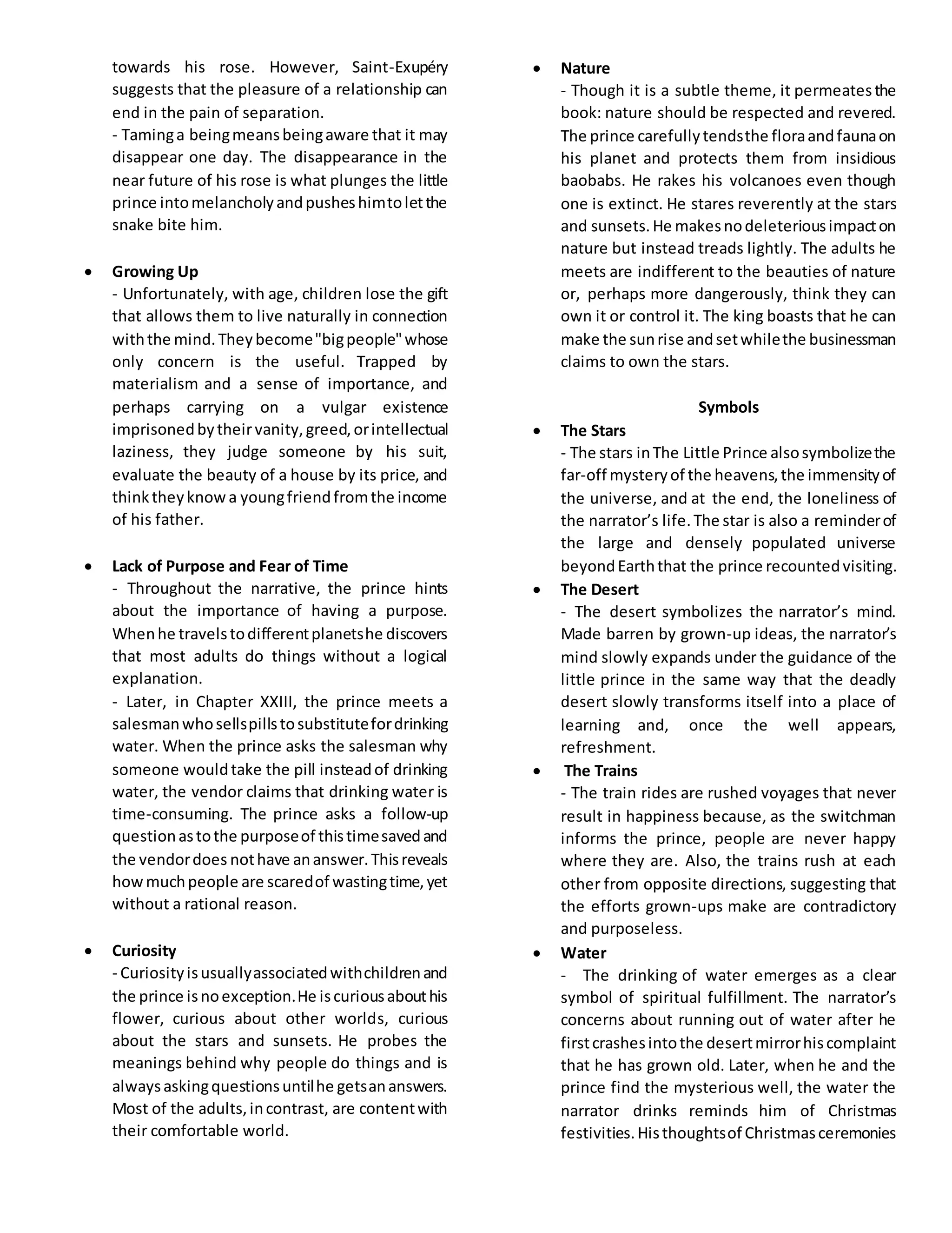 The Little Prine 'Le Petit Prince' Reviewer (Grade 10) | DOCX
