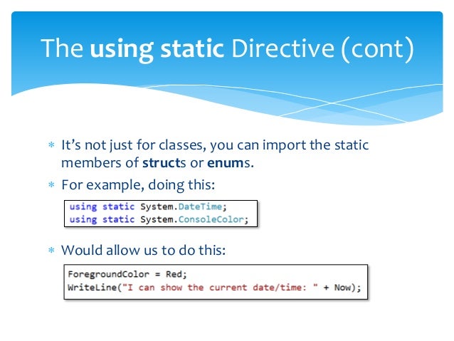The Little Wonders of C# 6