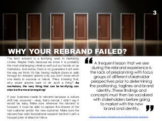 The term rebrand is a terrifying word in marketing
circles. Maybe that’s because we know it is probably
the most challengi...