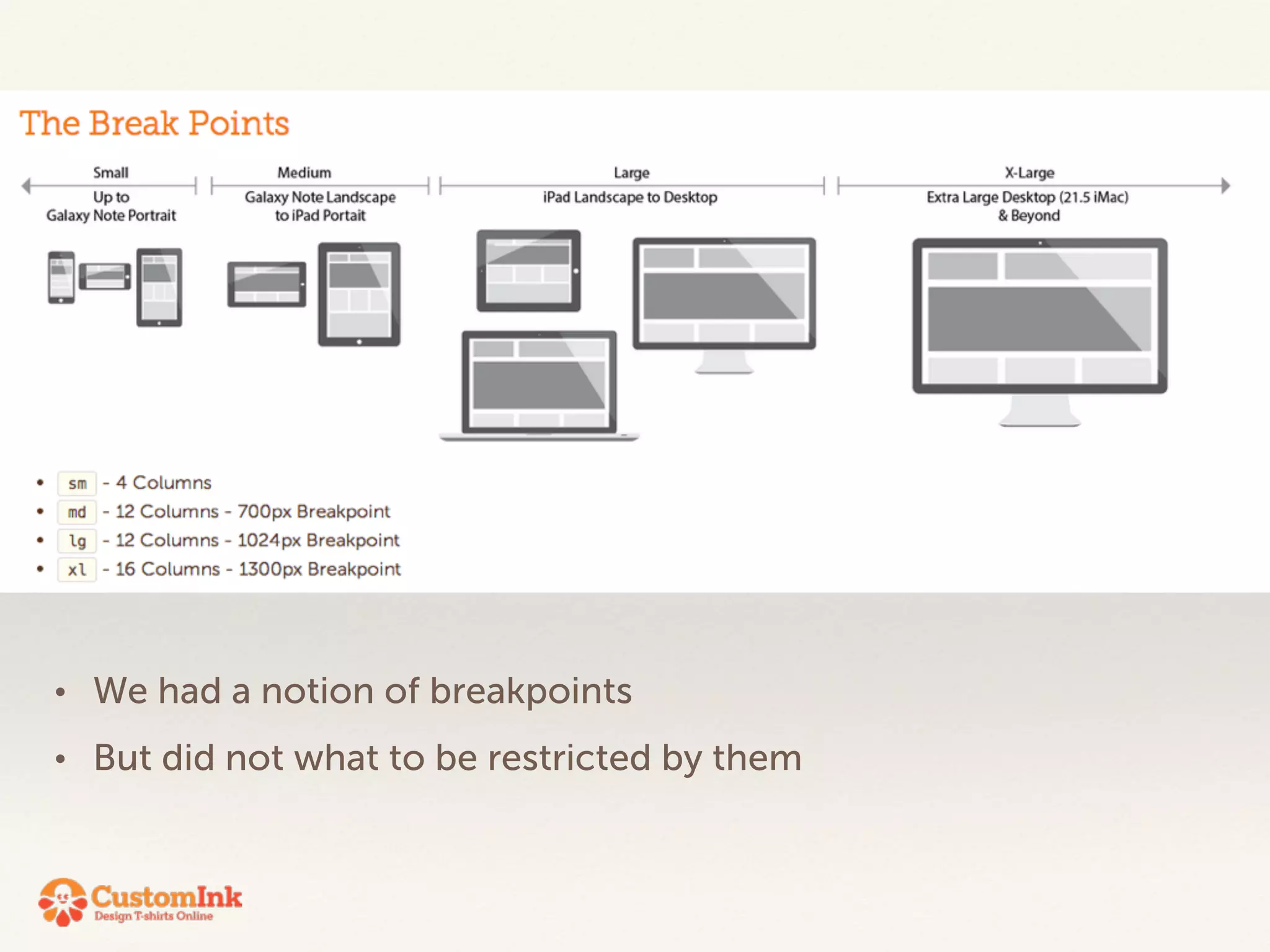 • We had a notion of breakpoints 
• But did not what to be restricted by them 
 