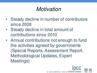 Motivation
• Steady decline in number of contributors
since 2008
• Steady decline in total amount of
contributions since 2...