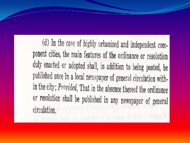 The local government code of 1991 (chapter iii)