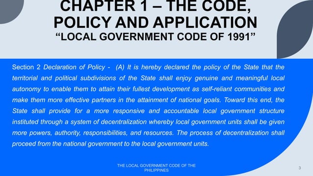 THE LOCAL GOVERNMENT CODE OF THE PHILIPPINES.pptx | Developmental Sites ...