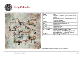 2009 Calendar 2008 Grand Prix Winner “Scrabble” by Am I Collective 