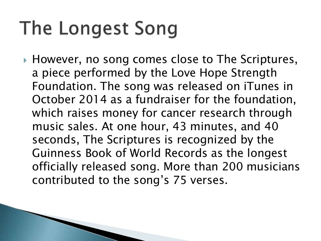 The Longest Song Ever Recorded