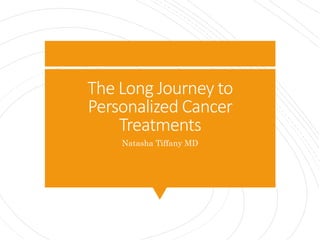 The Long Journey to
Personalized Cancer
Treatments
Natasha Tiffany MD
 